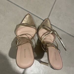 PrettyLittleThing Gold Elegant Heels
